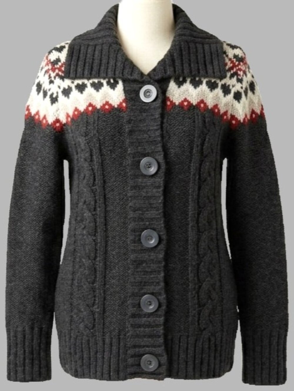 Dress Barn Women's Long-Sleeve Button-Up Cardigan Sweater Size M (C2131)